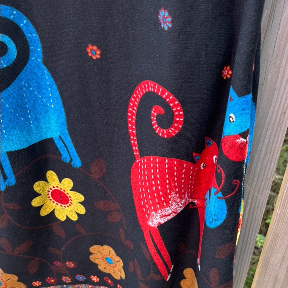 OIS Whimsical Cat Y2K style midi dress M - Picture 7 of 12
